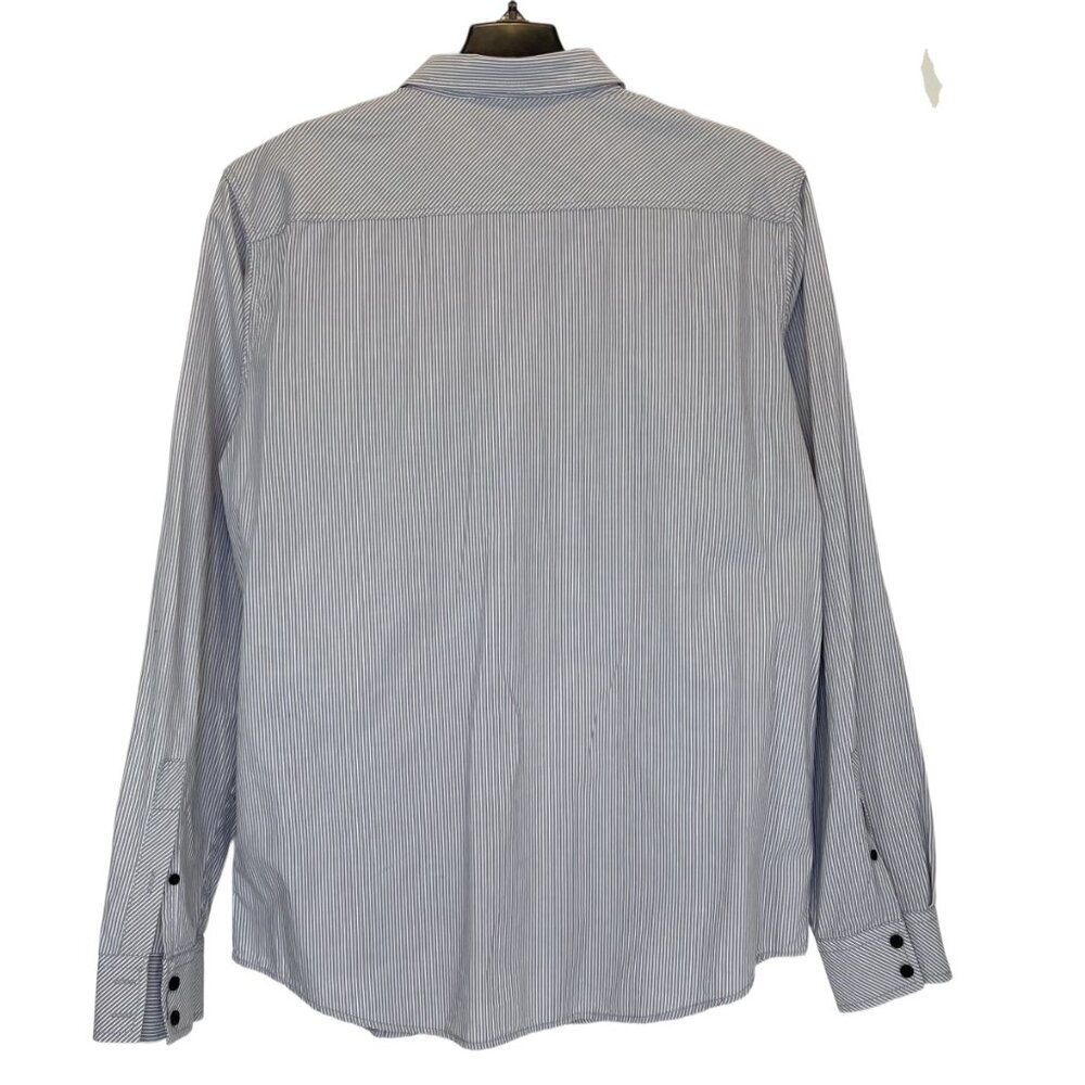 Men Gray | White Stripe Shirt Size XL - Picture 4 of 5